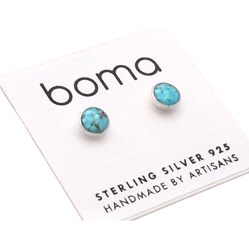boma Sterling Silver Small Stone Studs. 4 Stone Choices - Silver Parrot, Inc. 