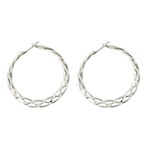 Mark Steel Sterling Silver Handmade Woven Hoops - Silver Parrot, Inc. 