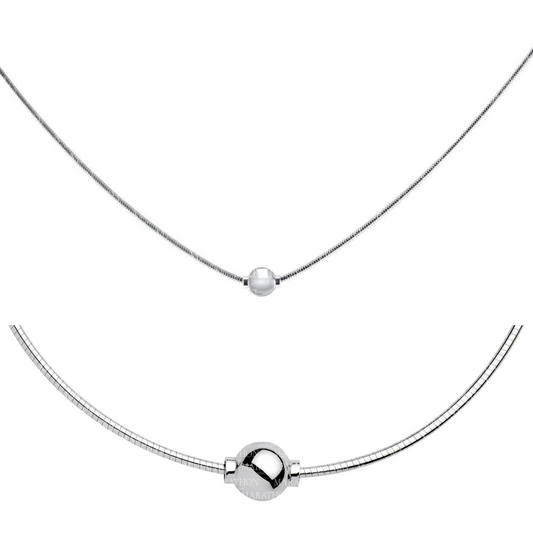 Cape Cod Single Silver Bead Necklace