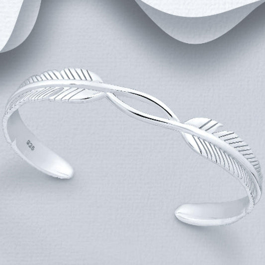 Sterling Silver Feather Cuff - Silver Parrot, Inc. 