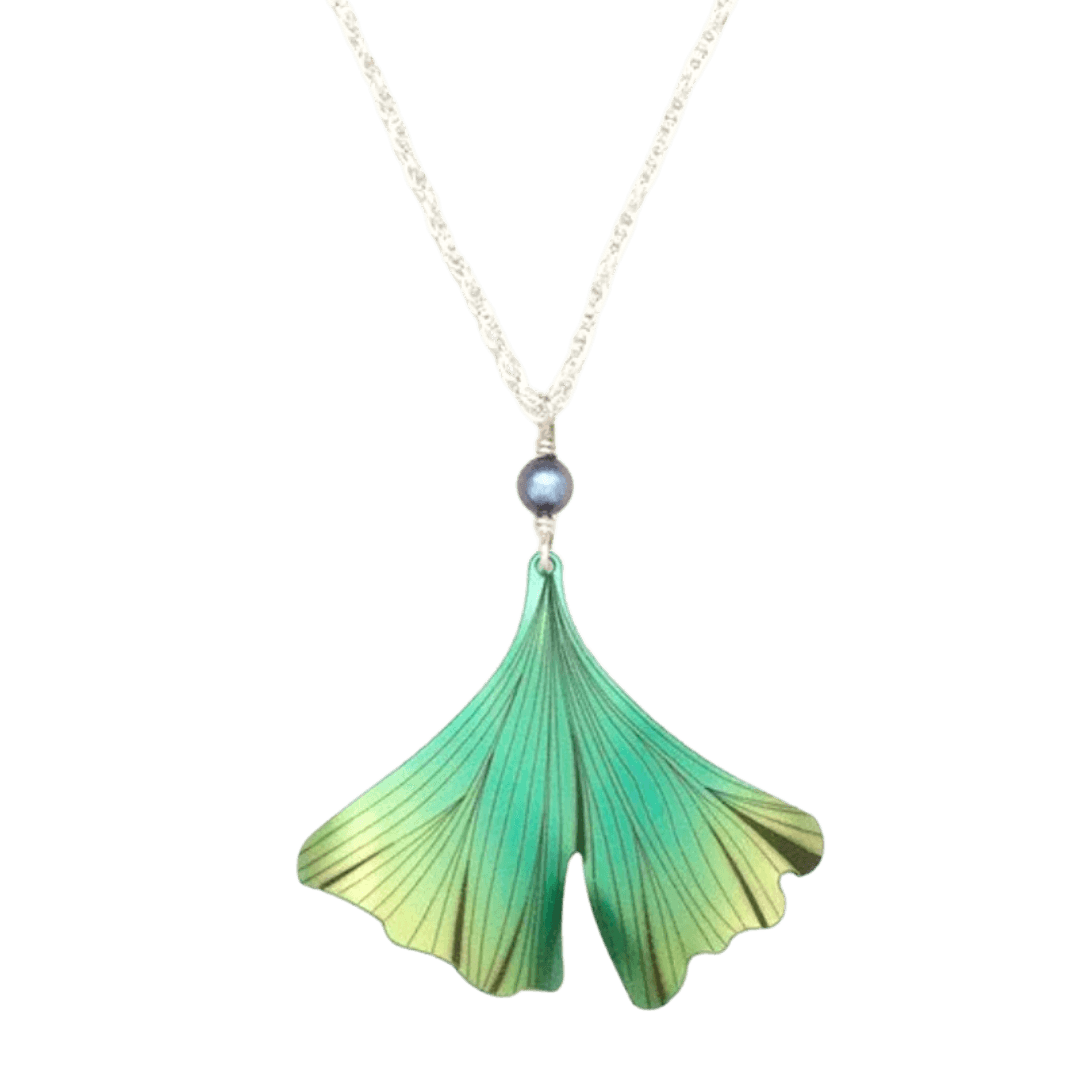 Holly Yashi Ginkgo Leaf Necklace - Silver Parrot, Inc. 