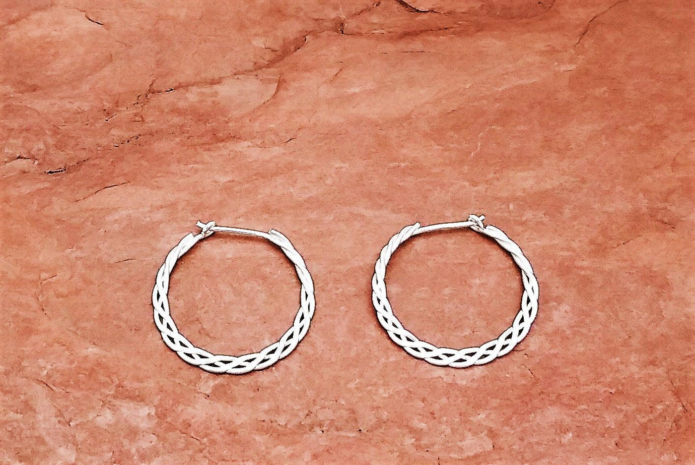 Mark Steel Sterling Silver Handmade Woven Hoops - Silver Parrot, Inc. 