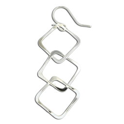 Sterling Silver 3 Hammered Squares - Silver Parrot, Inc. 