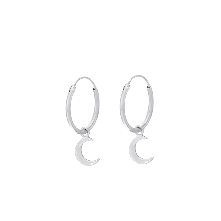 boma Moon Endless Hoop Dangles - Silver Parrot, Inc. 