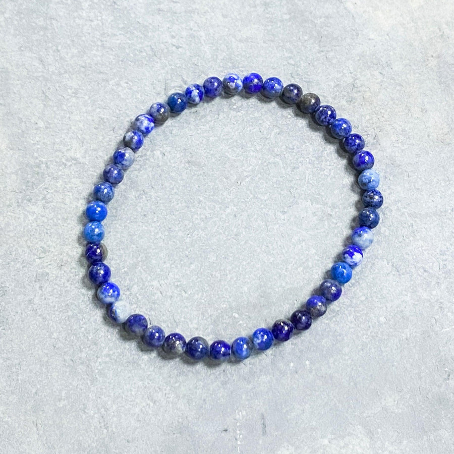4 mm Bead Bracelets 4 Colors Available - Lapis Lazuli