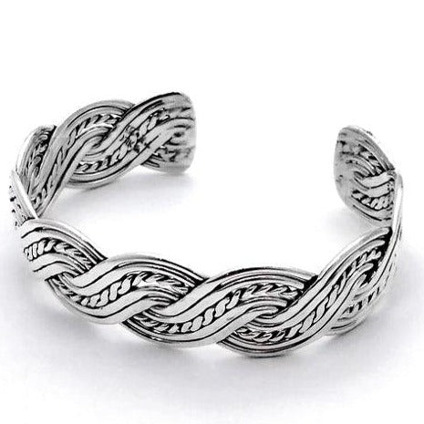 Handmade Woven Sterling Silver Cuff - Silver Parrot, Inc. 
