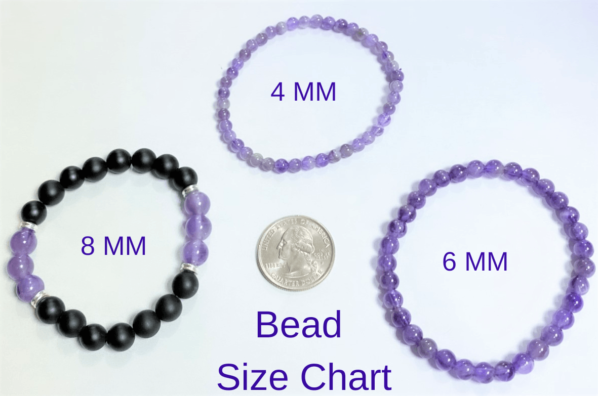 Stone Bead Bracelet Size Comparison - 4mm - 6mm - 8mm