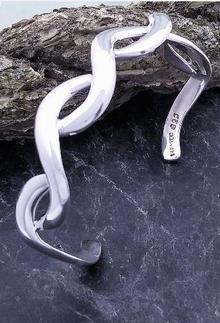mexican silver wave bracelet