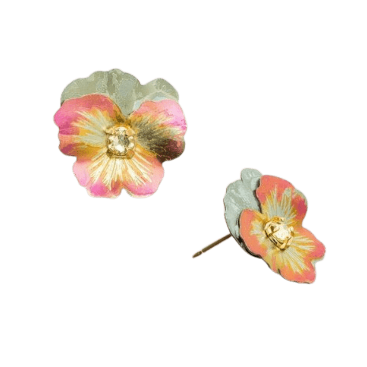 Holly Yashi Garden Pansy Post Earrings - Silver Parrot, Inc. 