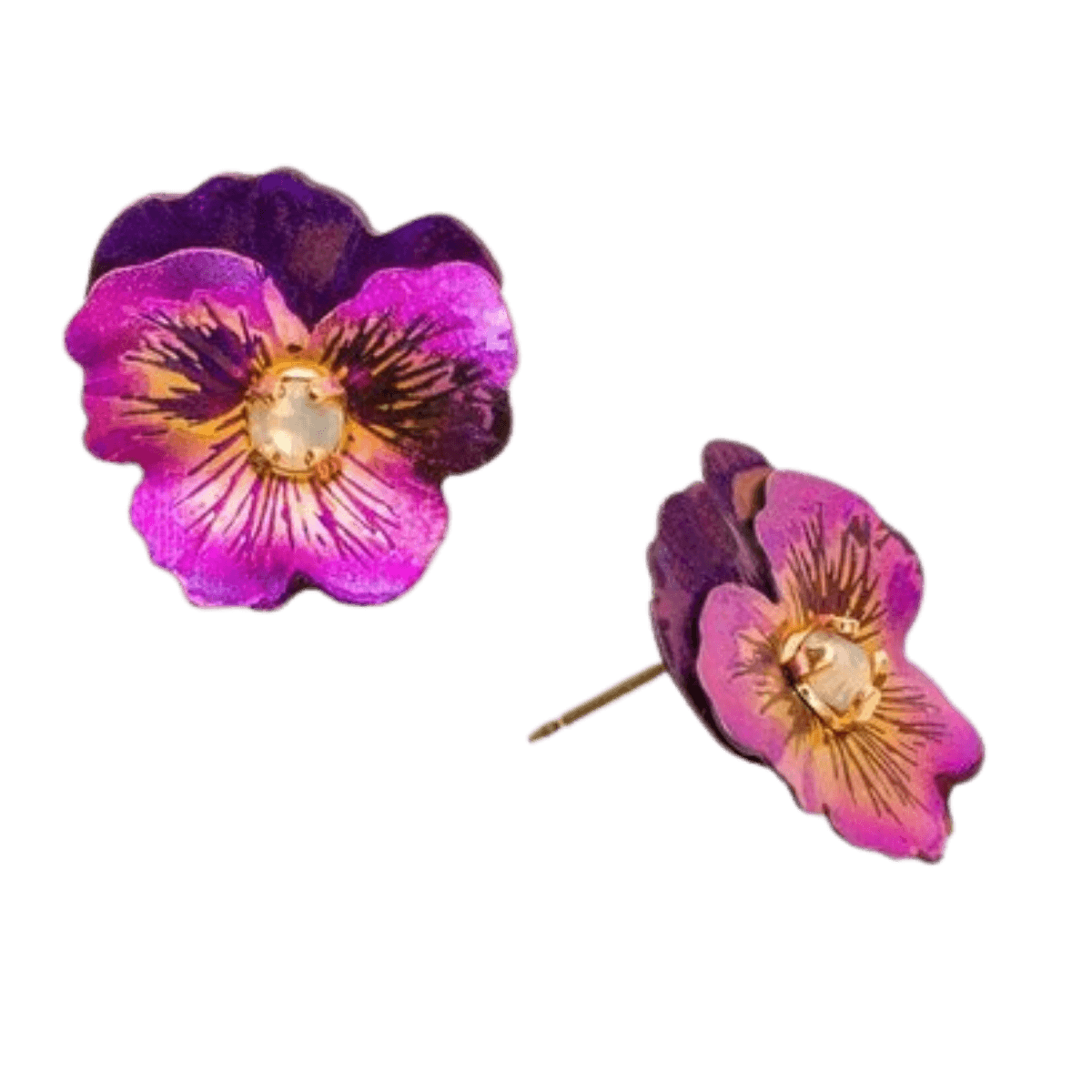 Holly Yashi Garden Pansy Post Earrings - Silver Parrot, Inc. 