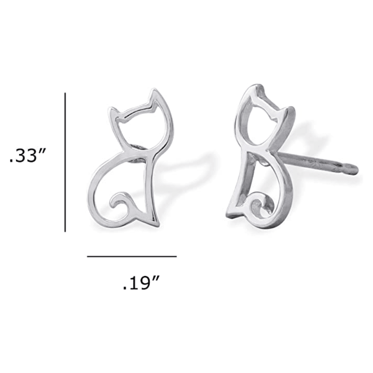 boma Sitting Kitty Studs - Silver Parrot, Inc. 