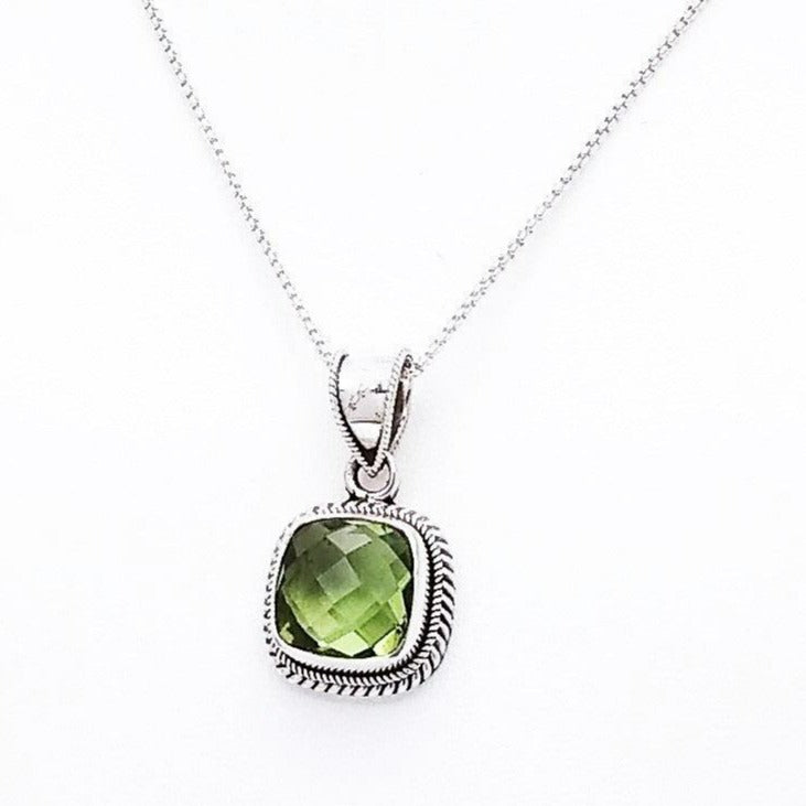 Sterling Silver Pendant With Green Amethyst - Silver Parrot, Inc. 
