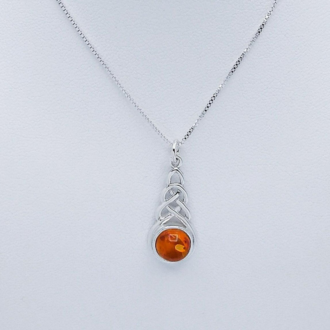 Celtic Sterling Pendant With Amber - Silver Parrot, Inc. 