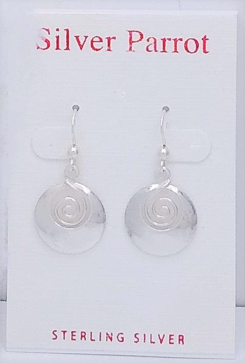 Shiny Sterling Spiral Earrings - Silver Parrot, Inc. 
