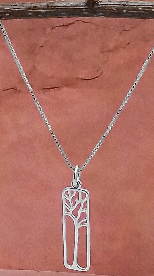 Sterling Silver Framed Tree Pendant - Silver Parrot, Inc. 