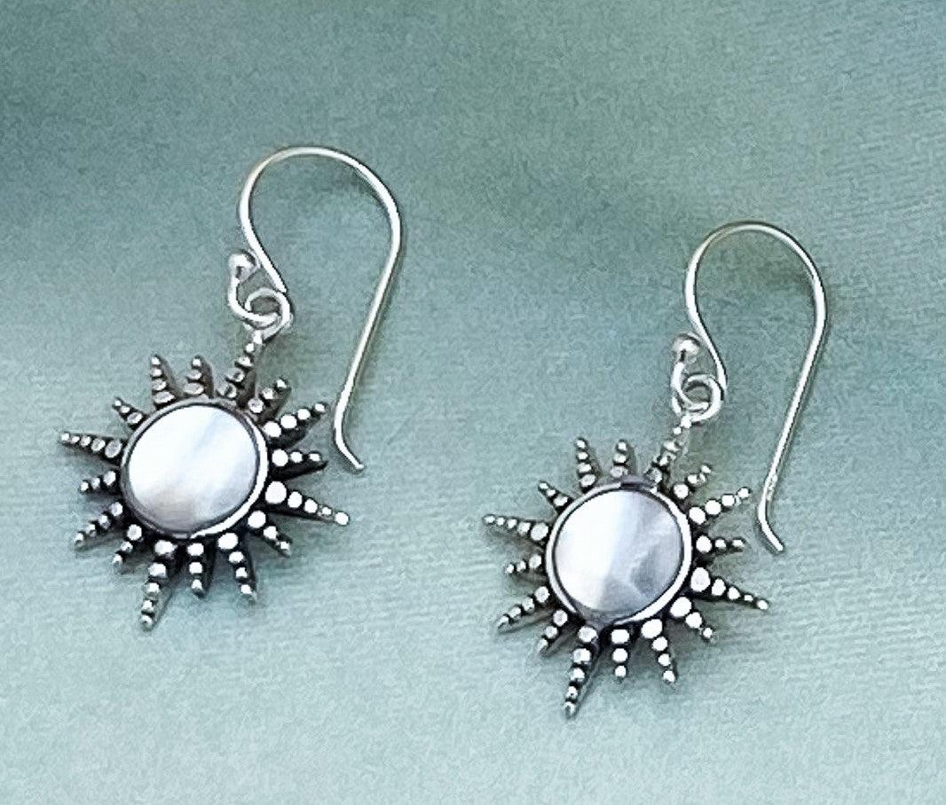 Sterling Silver Earrings With Mother Of Pearl - Silver Parrot, Inc. 