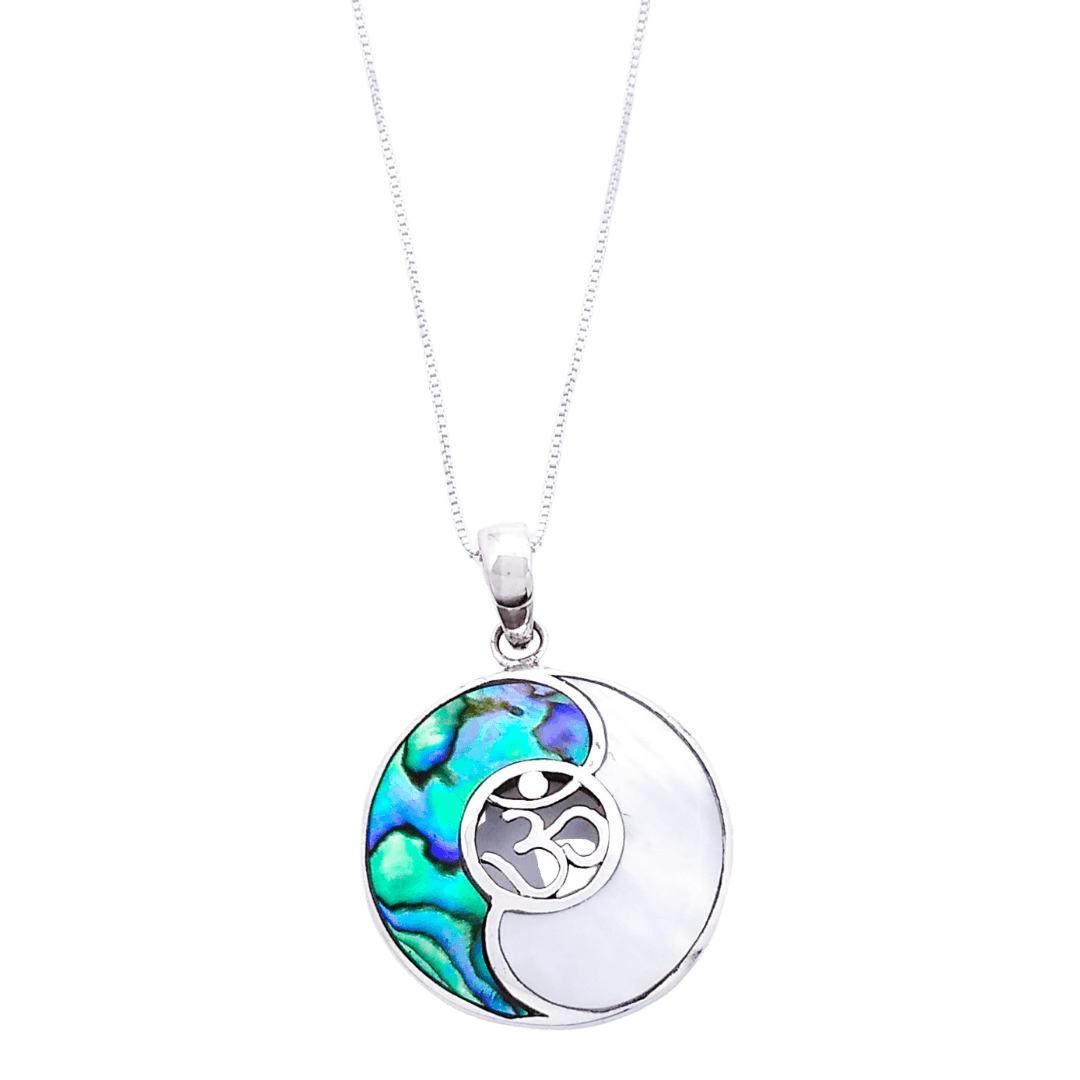 Sterling Silver Yin Yang Pendant with Abalone or Onyx - Silver Parrot, Inc. 